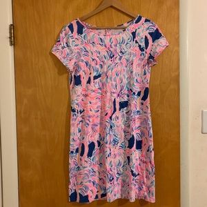 euc pink flamingo lilly pulitzer dress